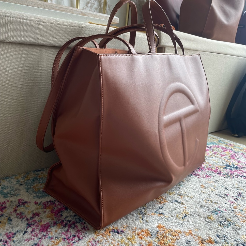 Brand New Brown Large Telfar Shopping Bag.